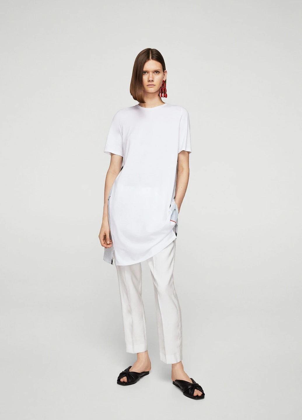 Белое кэжуал платье Mango