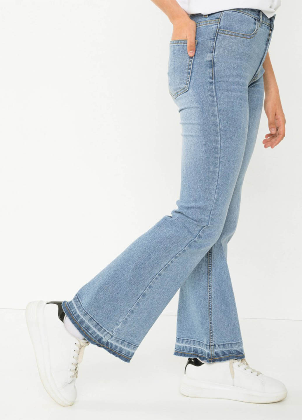 Голубые демисезонные клеш джинсы Reporter Young