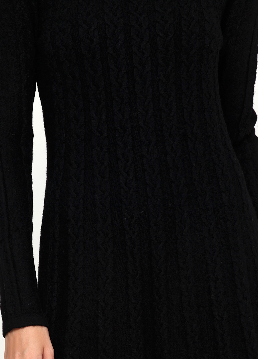 Черное кэжуал платье а-силуэт Sweet Ma.Lia фактурное