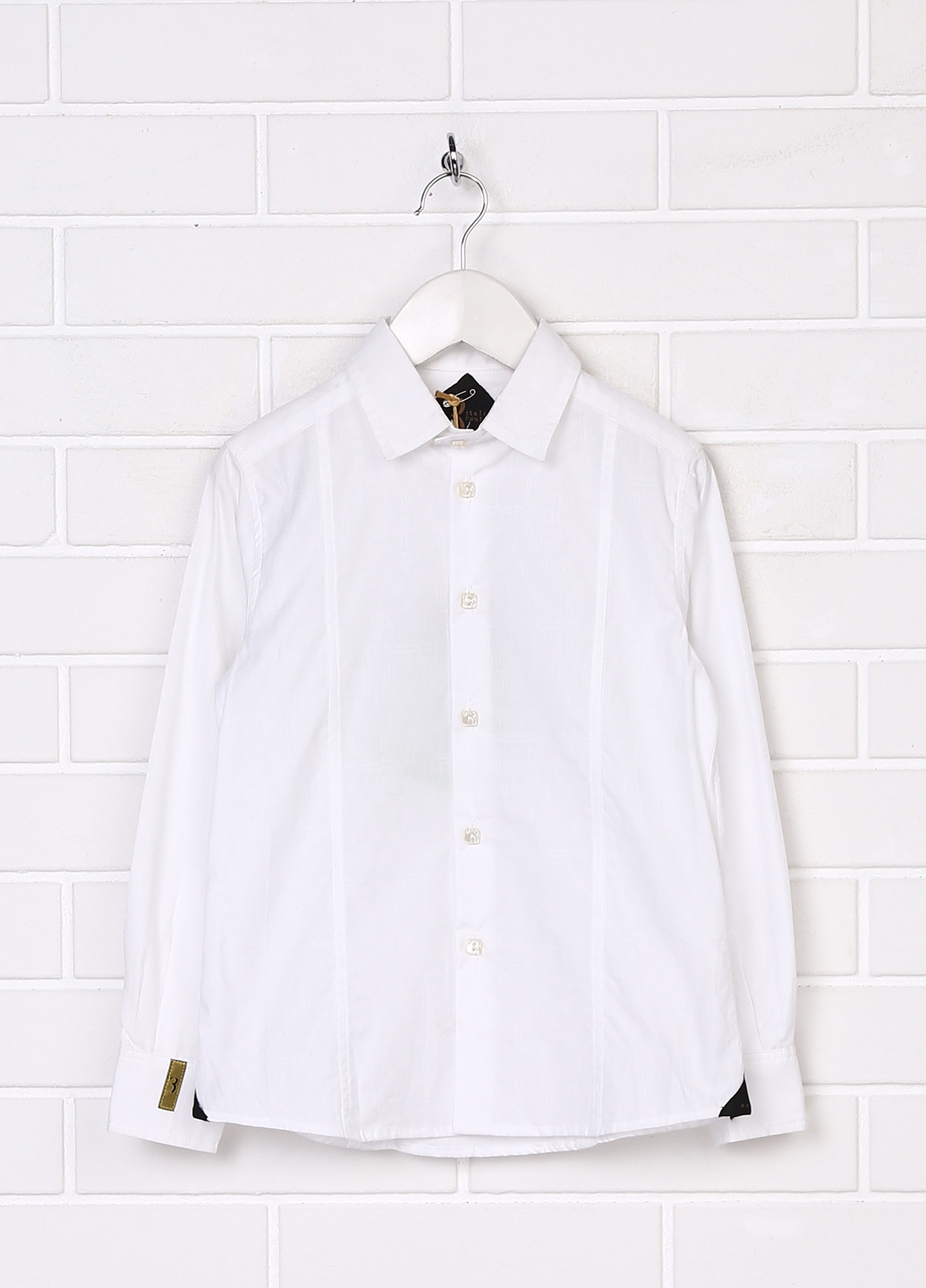 Белая кэжуал рубашка однотонная Billionaire с длинным рукавом
