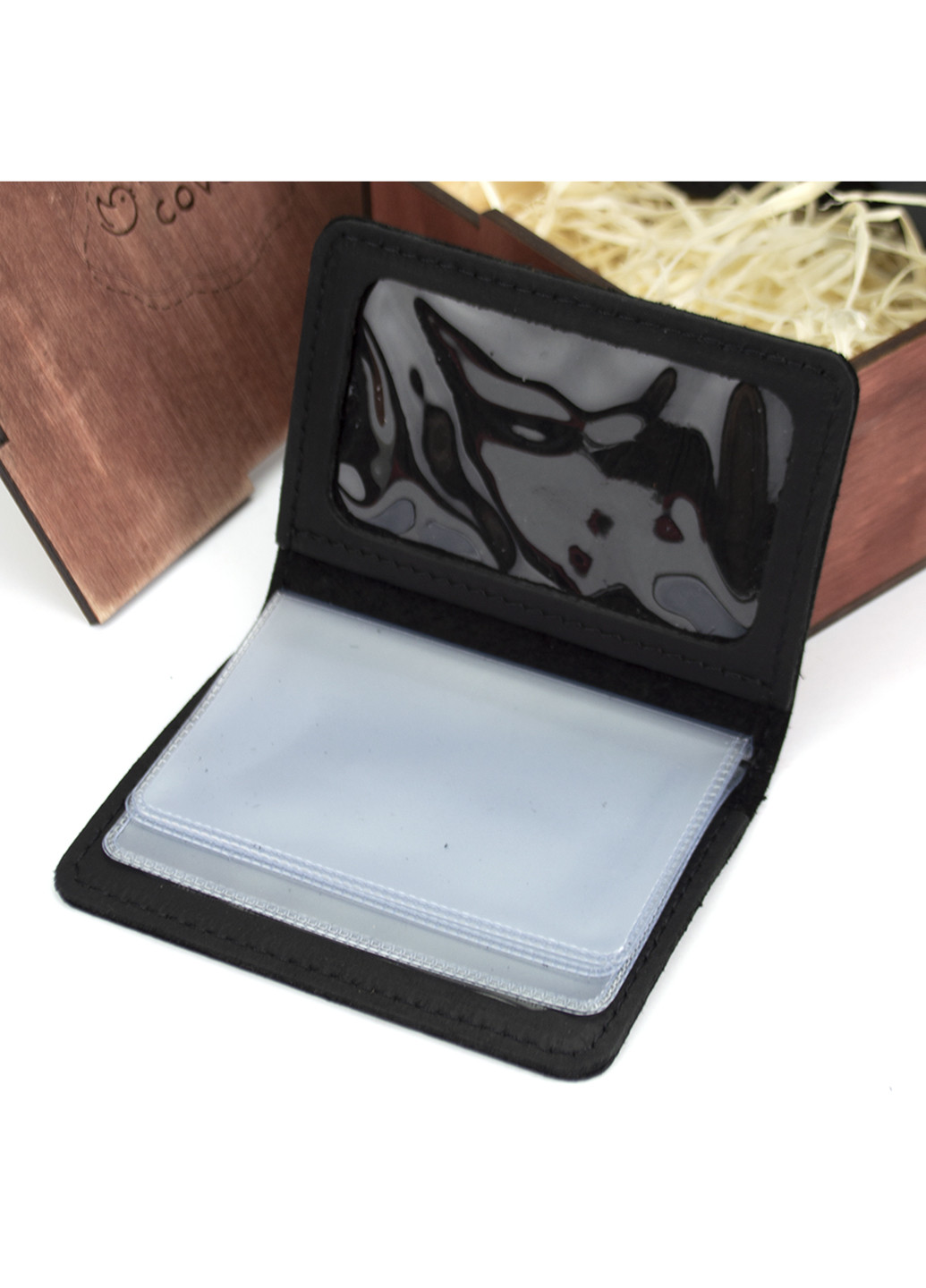 Чоловічий подарунковий набір в коробці №46 чорний (ключниця, обкладинка на документи і паспорт) HandyCover (227723568)