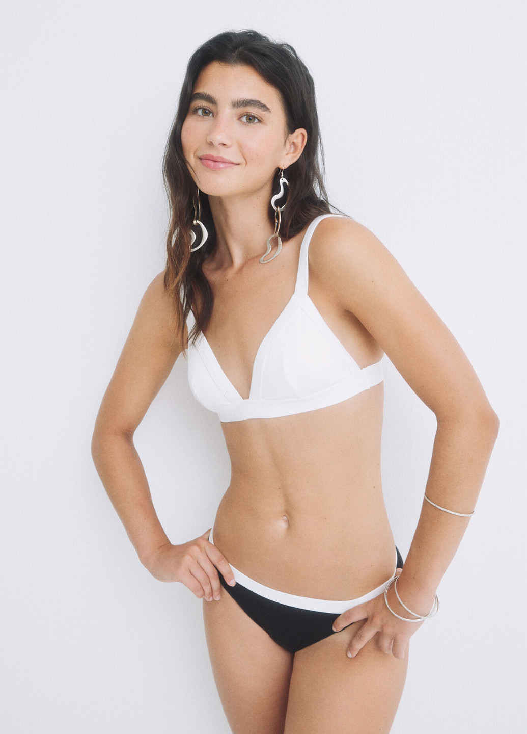 Белый триэнджел бюстгальтер Hi&Bye без косточек хлопок