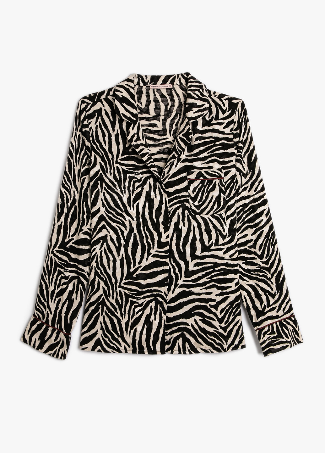 Светло-бежевая домашний рубашка зебра KOTON