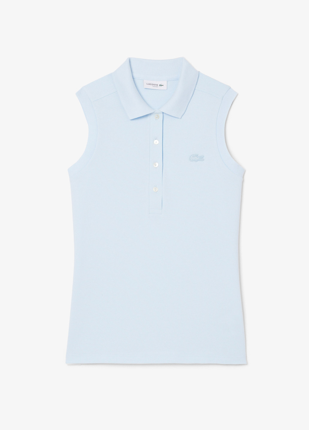 Светло-голубой женская футболка-поло Lacoste однотонная