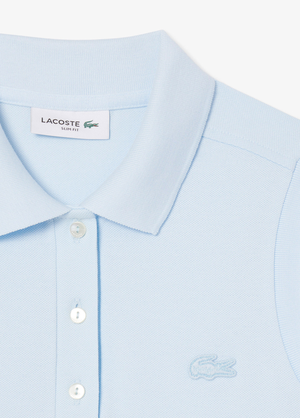 Светло-голубой женская футболка-поло Lacoste однотонная