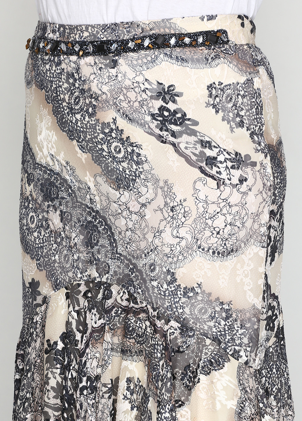 Молочная кэжуал с орнаментом юбка D Marra миди