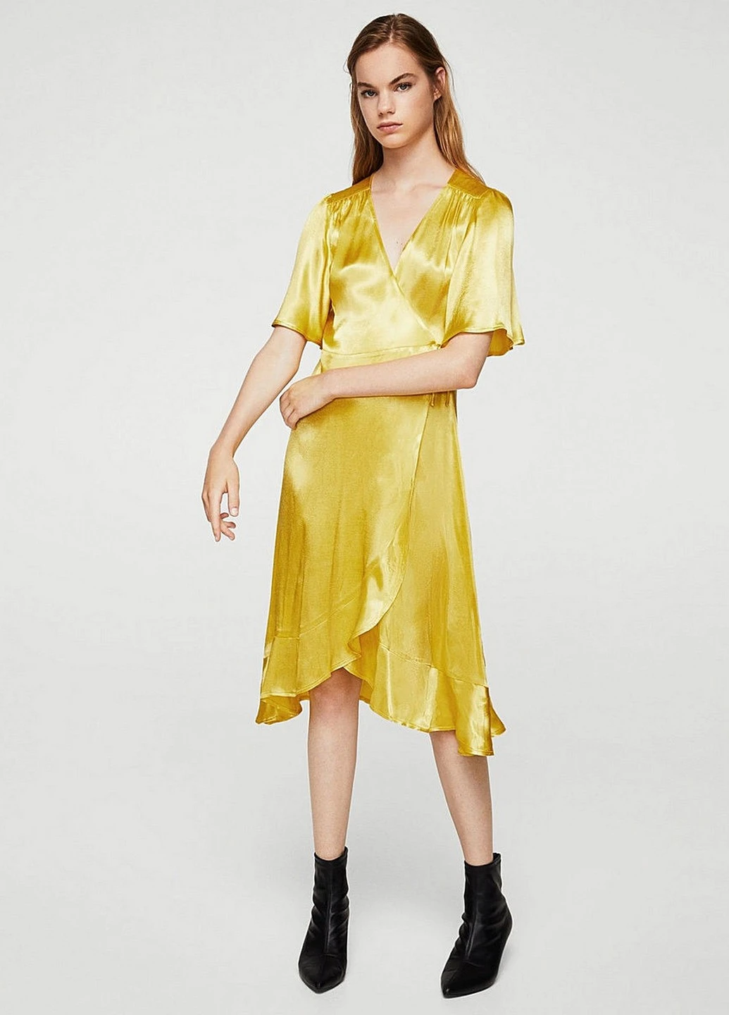 Жовтий кежуал сукня Mango