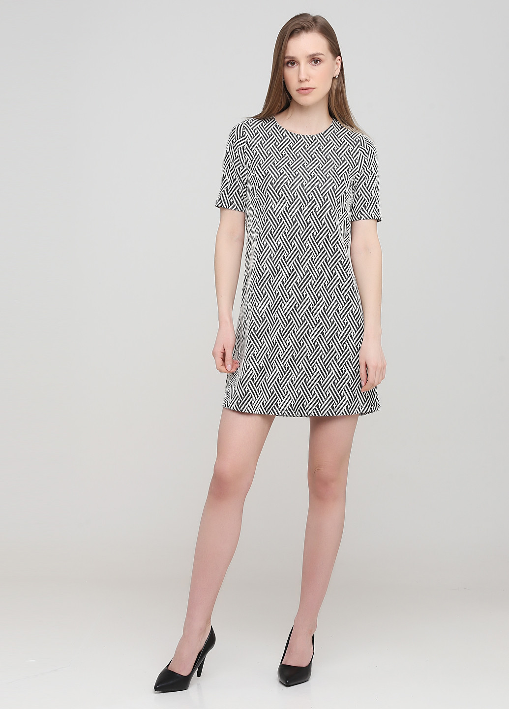 Сіра кежуал сукня а-силует H&M з геометричним візерунком