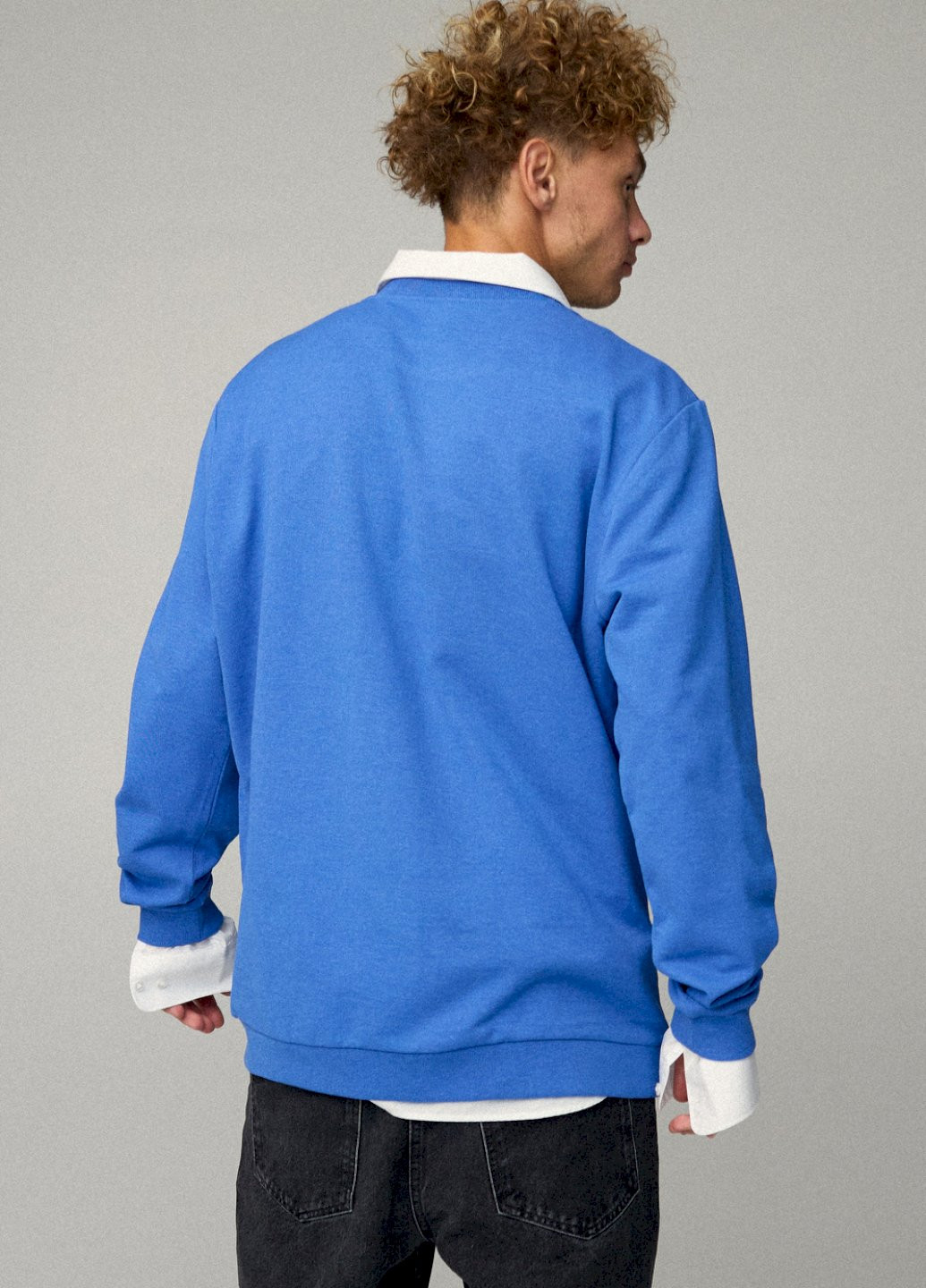 Блакитний світшот чоловічий oversize /no flis/ YAPPI (252386580)