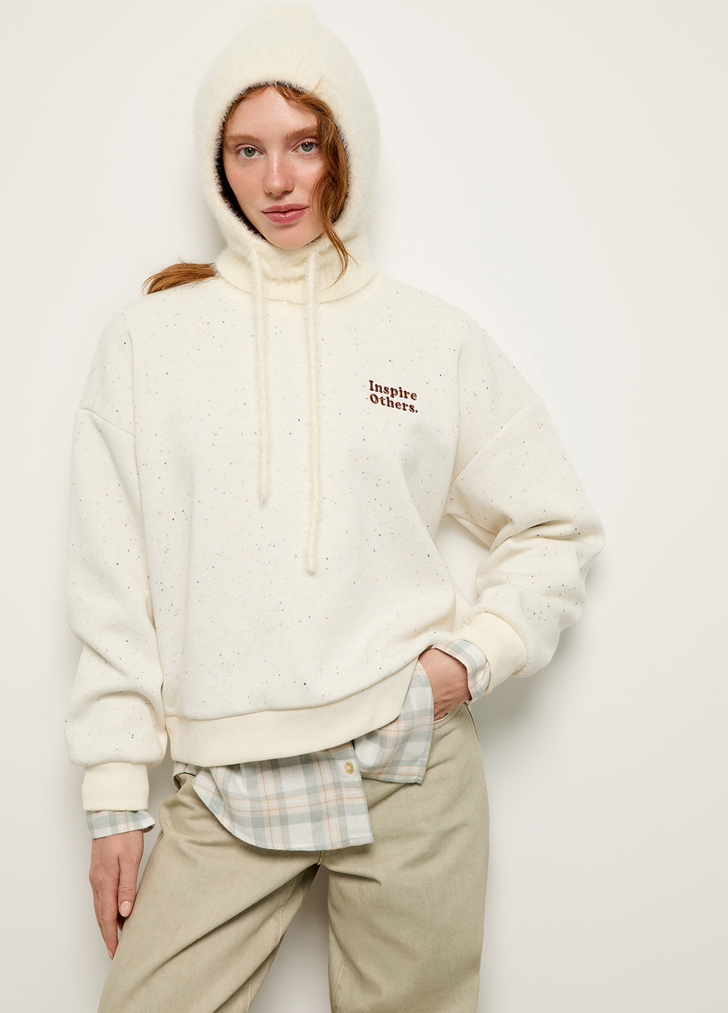 Кремовый свитшот Colin's меланж без декора (368128432)