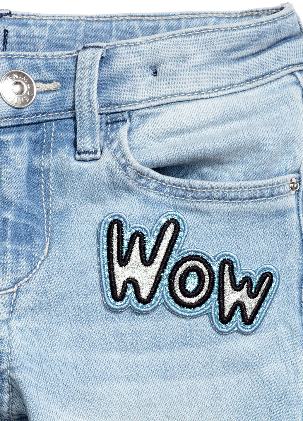 Джинси H&M прямі написи світло блакитні джинсові