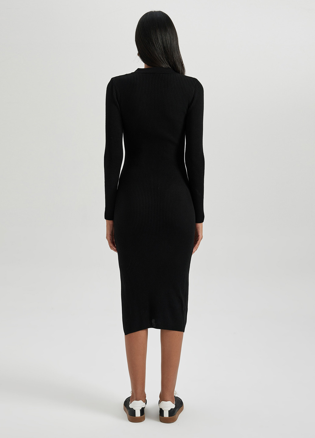 Чорна кежуал сукня сукня светр DeFacto однотонна