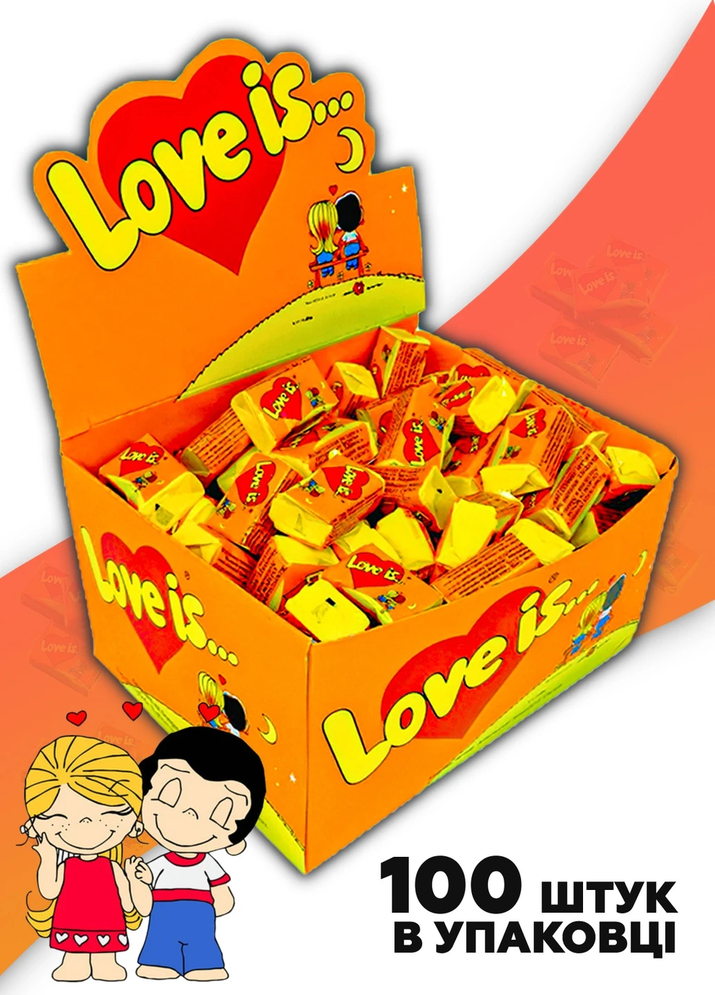 Love Is / Love is жевательная резинка со вкусом Апельсин и Ананас 100шт DobraMAMA (252699228)