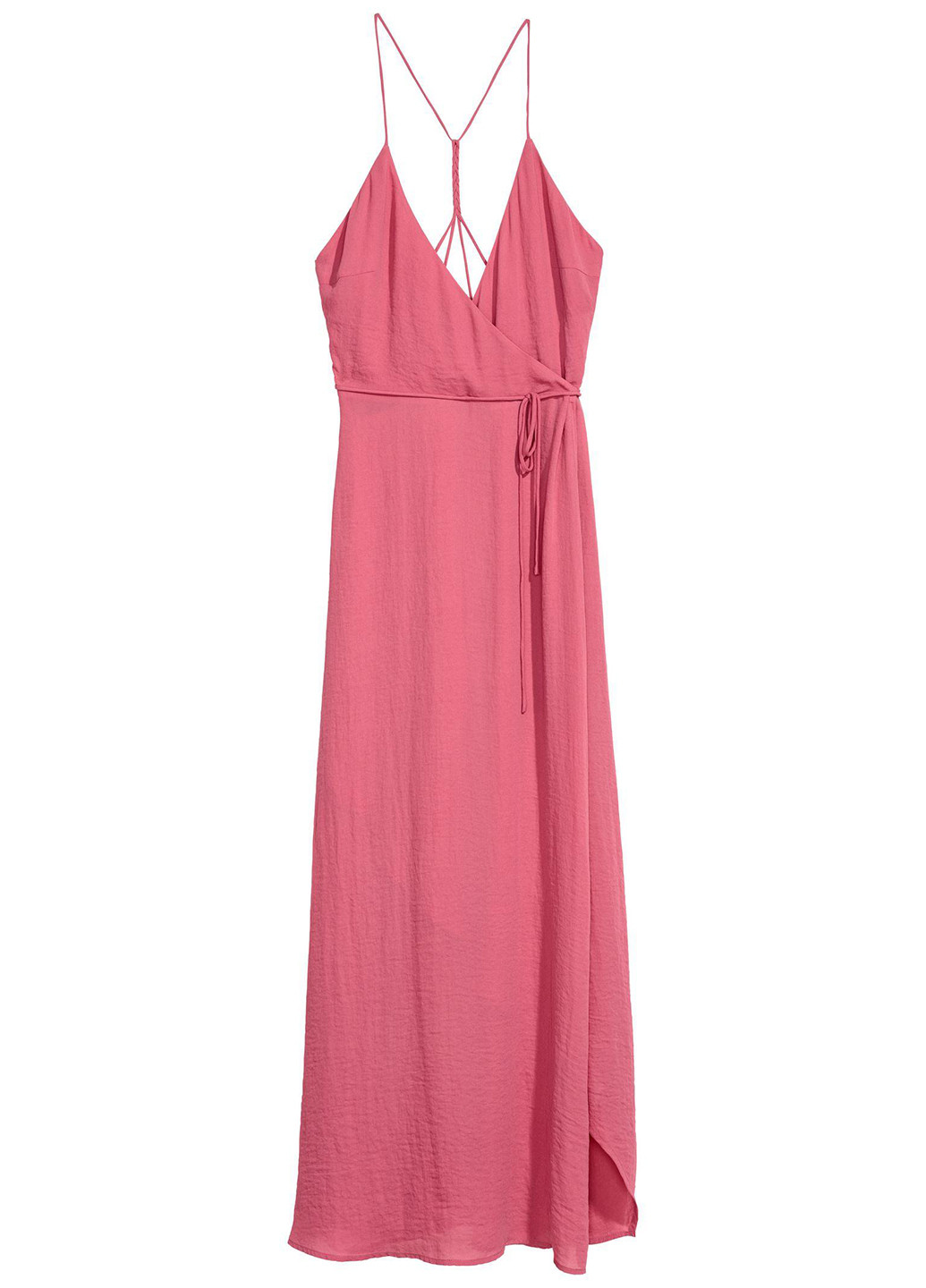 Рожева кежуал плаття на запах H&M однотонна
