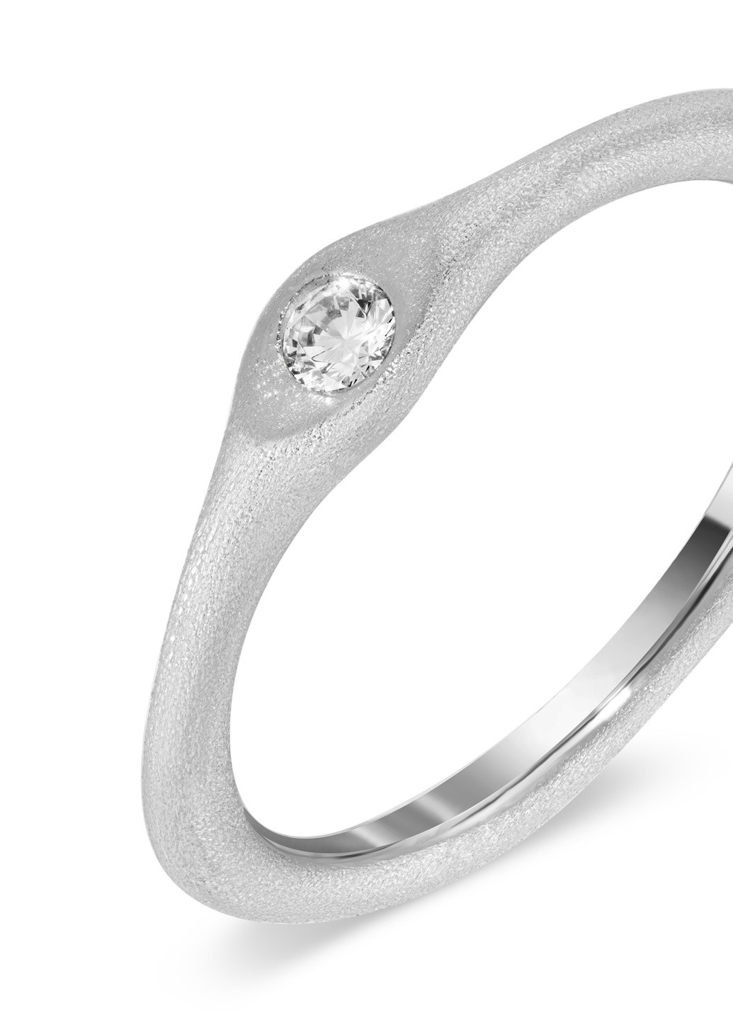 Кольцо серебряное белый родий Zarina (254252074)