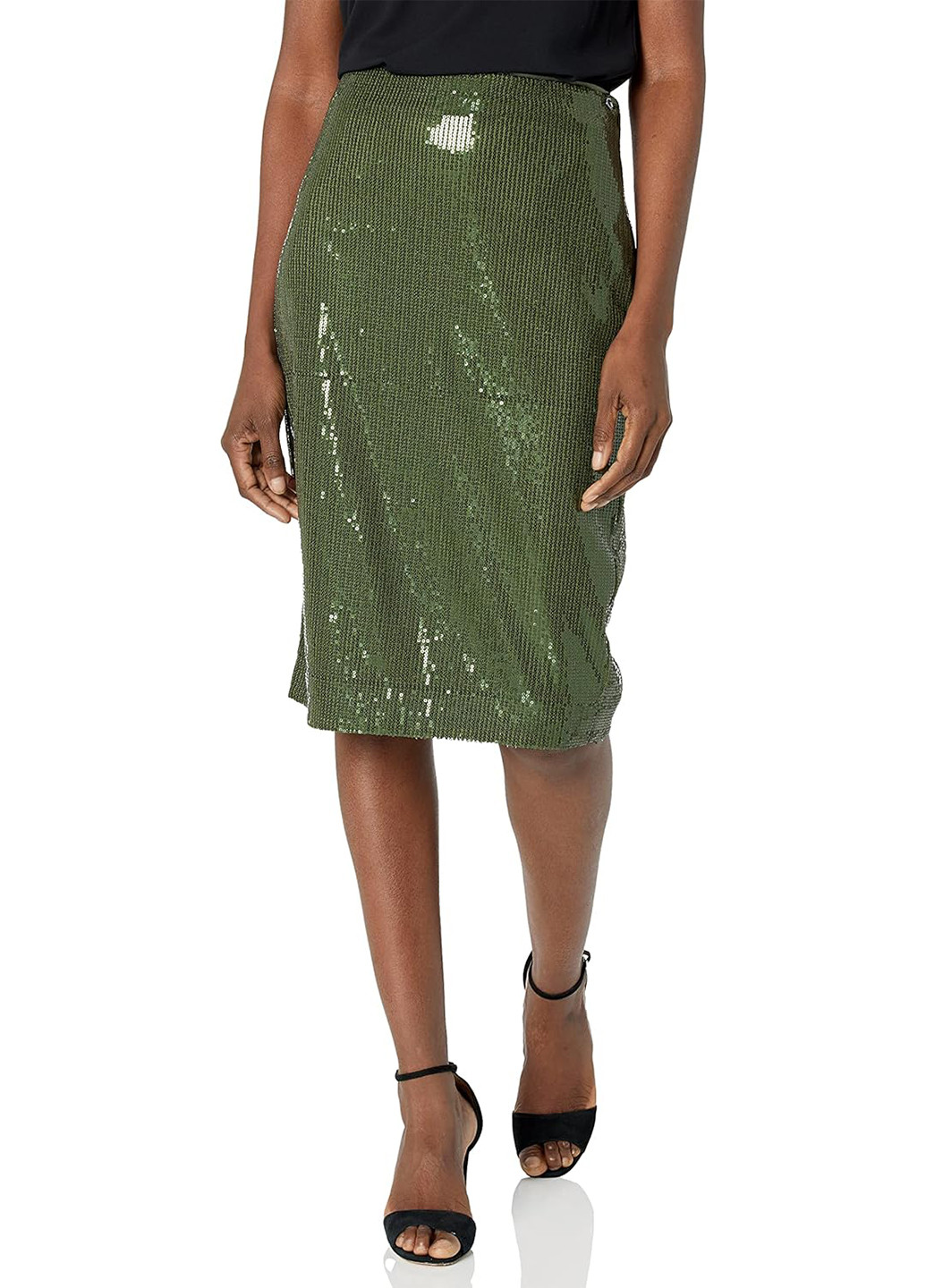 Зеленая коктейльный однотонная юбка Guess