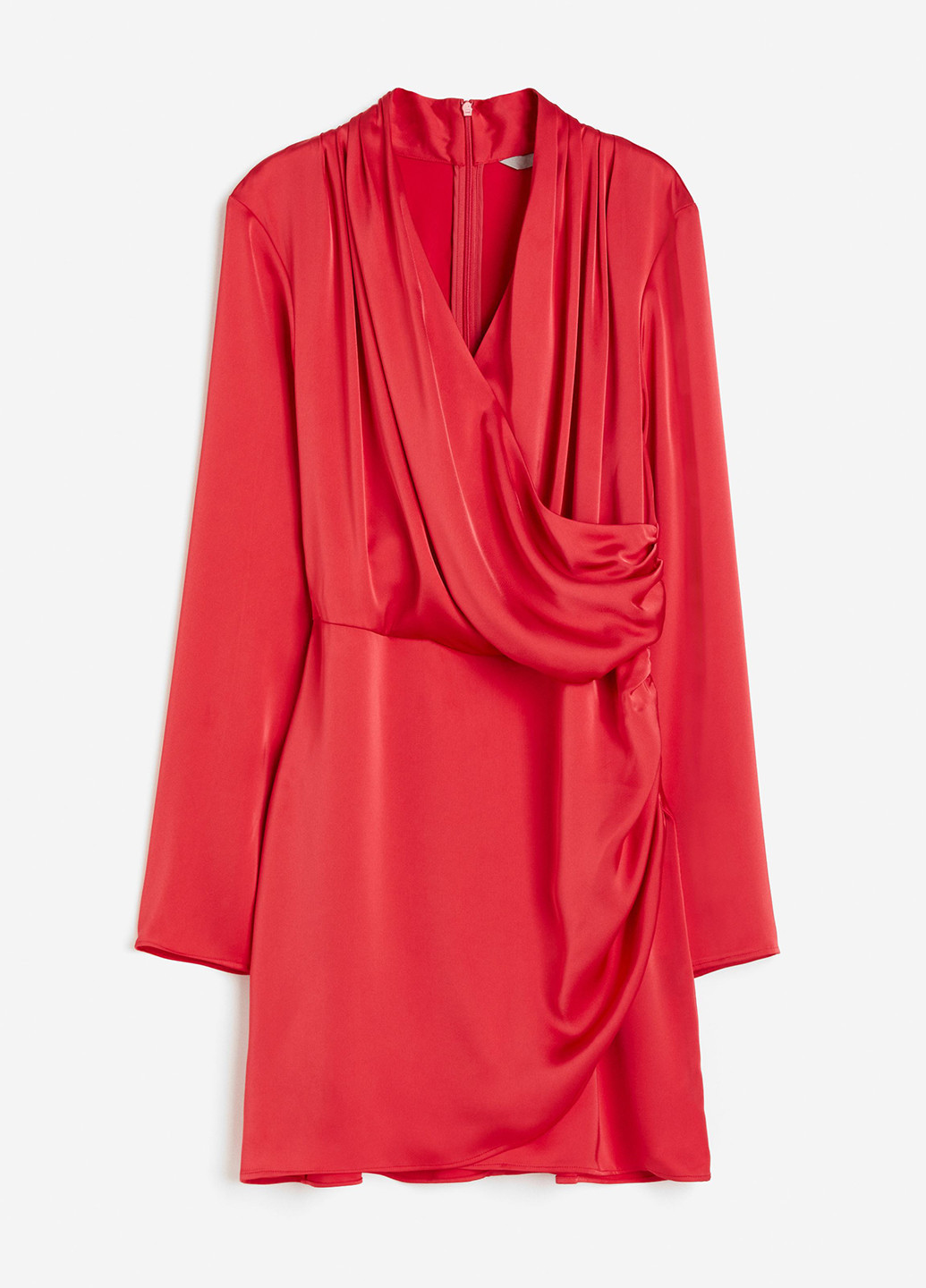 Червона кежуал сукня на запах H&M однотонна