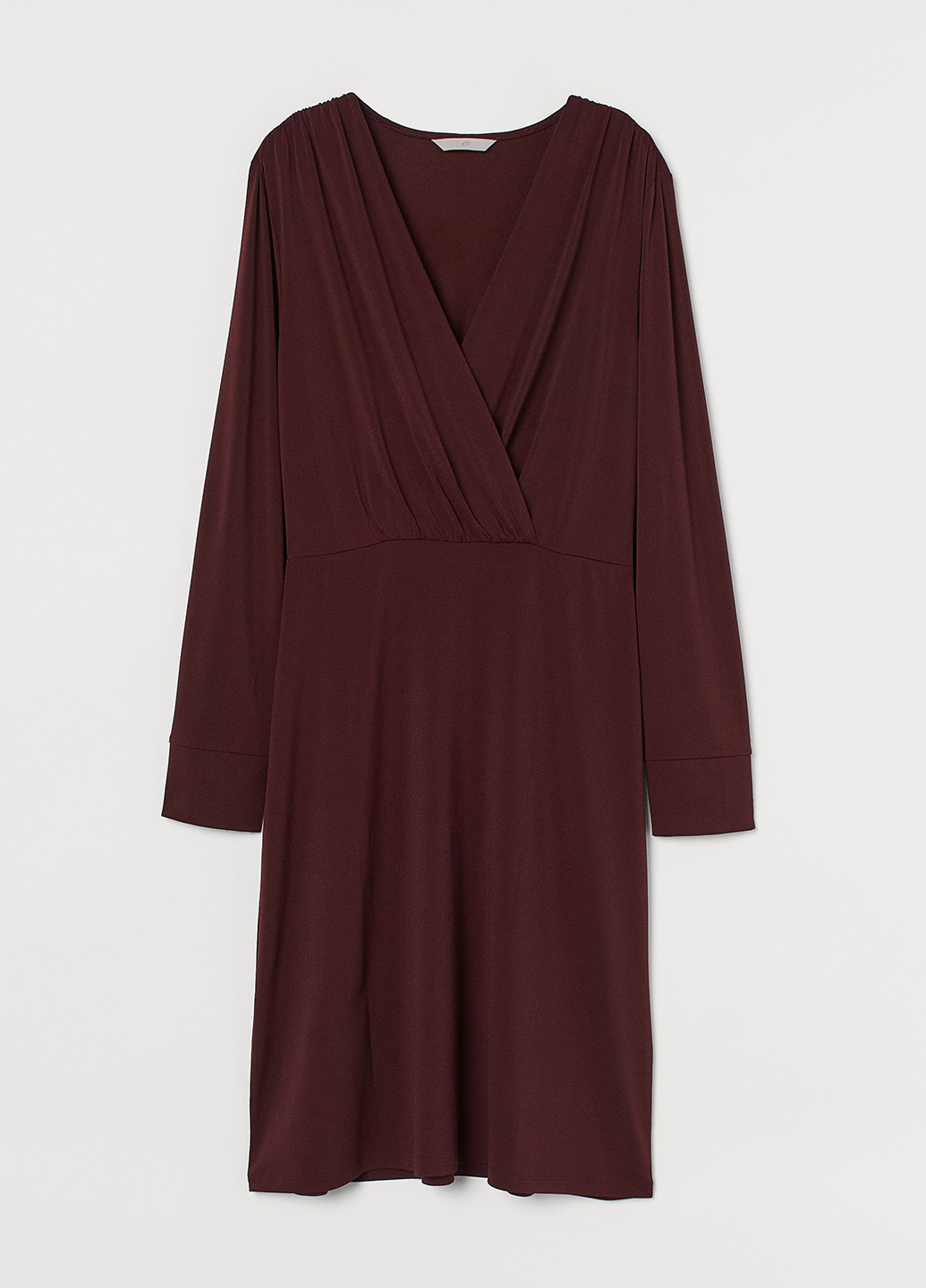 Темно-бордова кежуал сукня на запах H&M однотонна