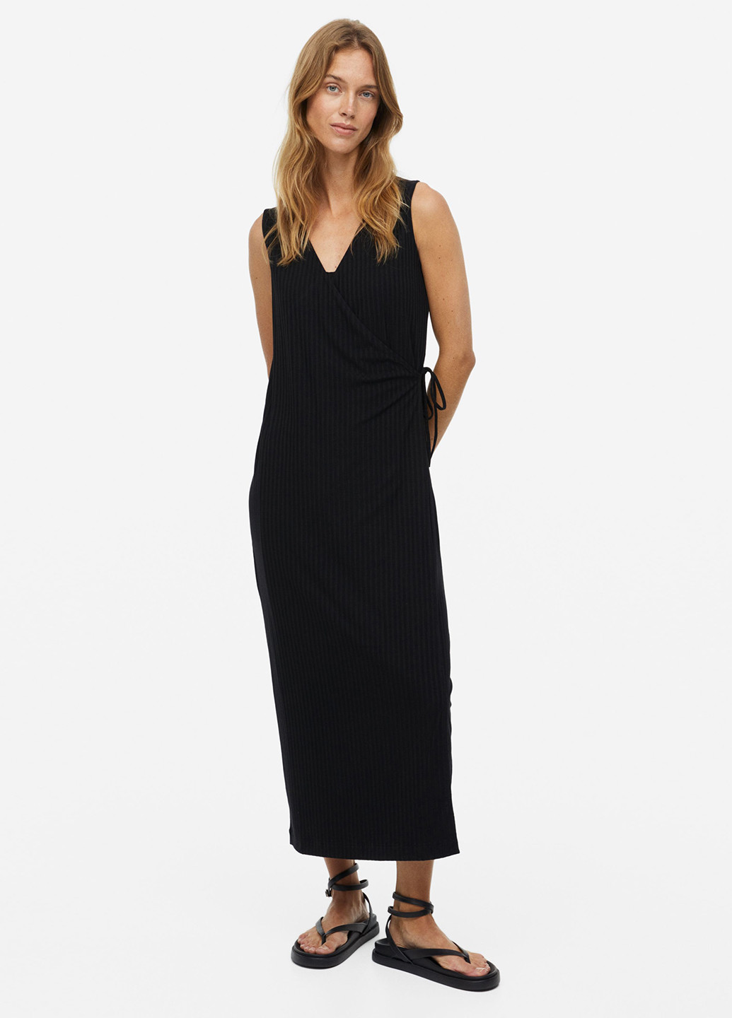 Черное кэжуал платье для кормящих на запах H&M однотонное