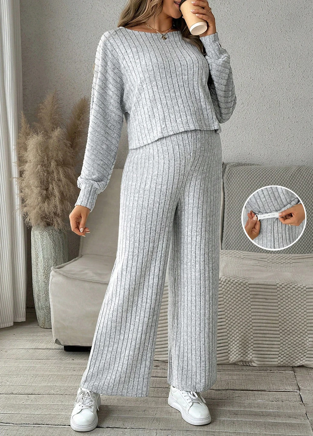 Костюм для беременных (лонгслив, брюки) SHEIN (332389461)