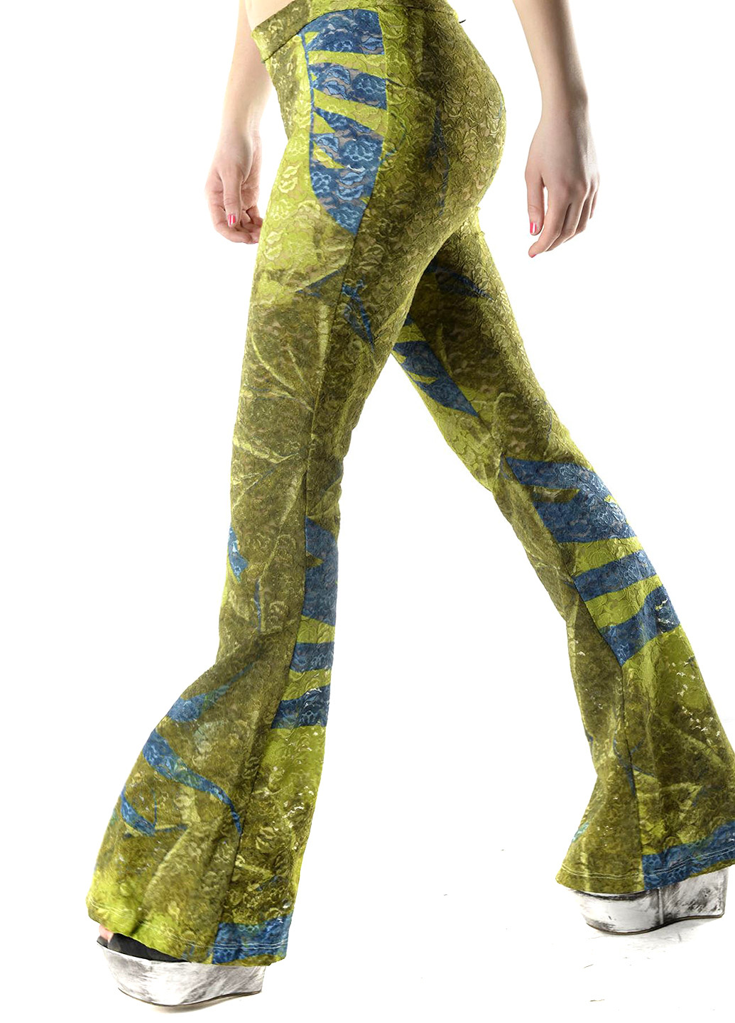Зеленые кэжуал демисезонные клеш брюки Sexy Woman