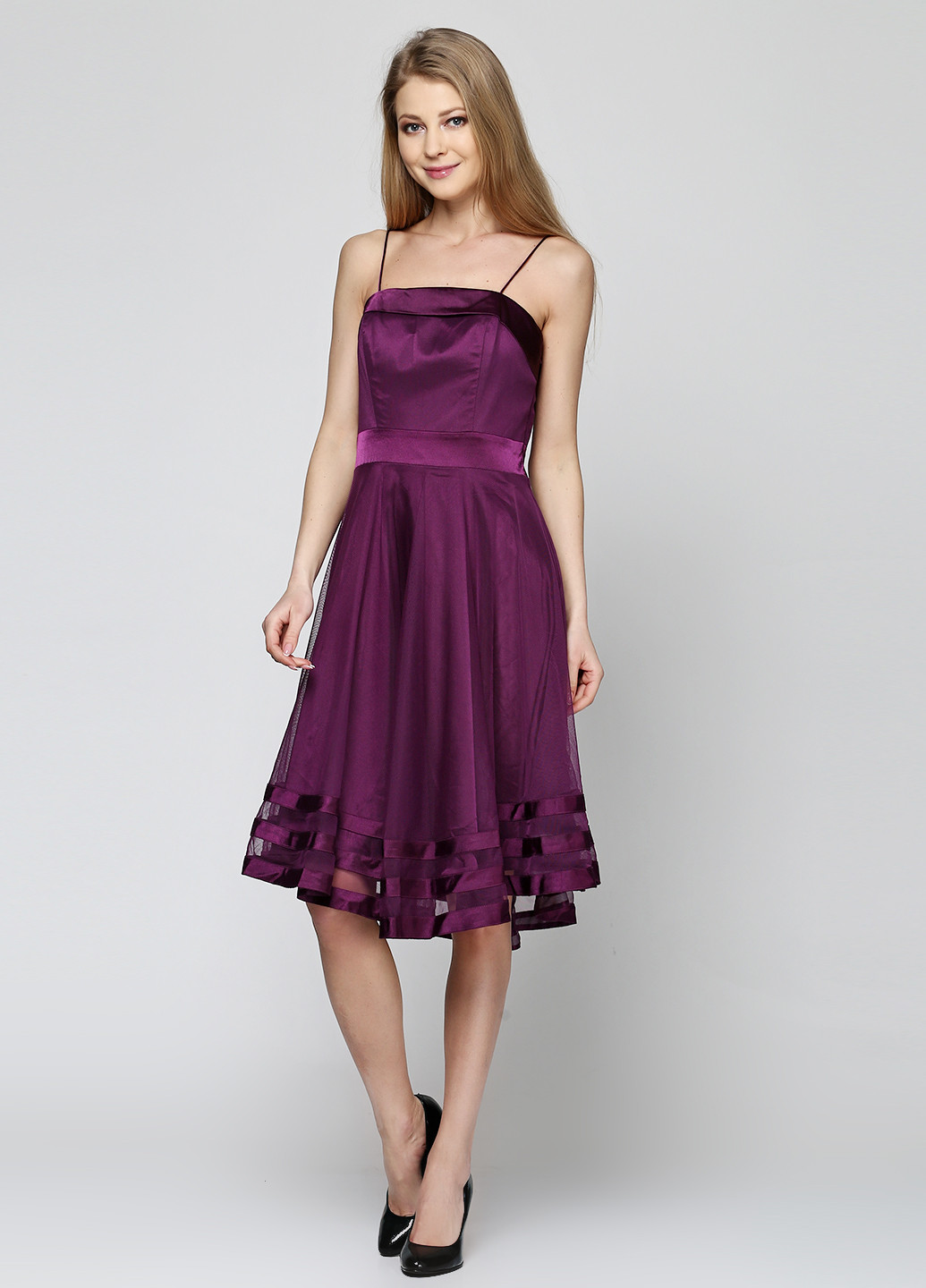 Фиолетовое коктейльное платье Destino однотонное