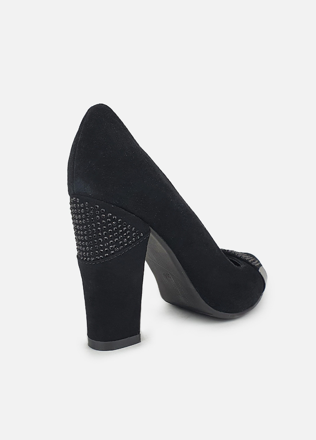 Жіночі туфлі на широкому каблуці чорні замшеві Maria Moro лодочки (252654823)