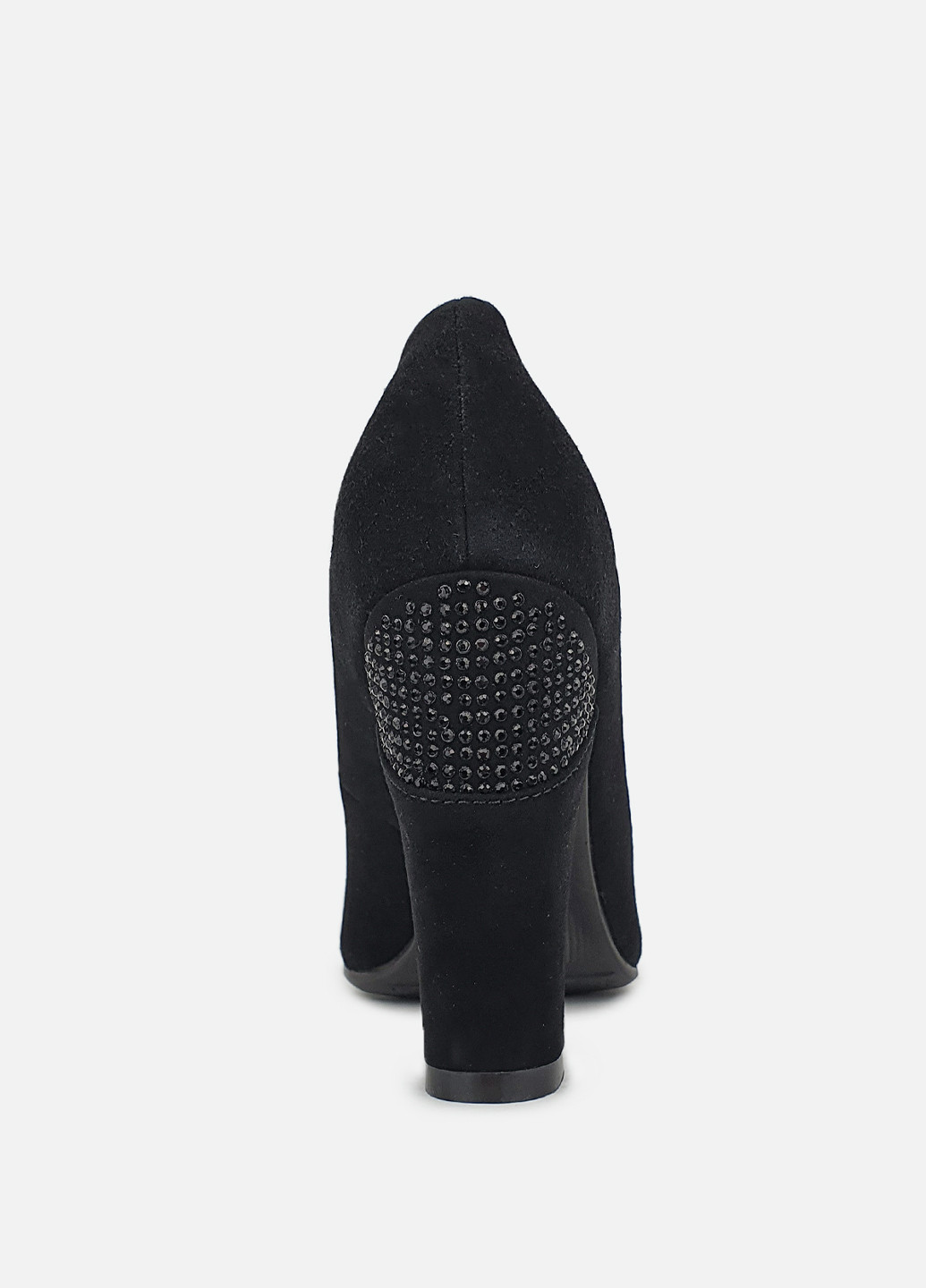 Женские туфли на широком каблуке черные замшевые Maria Moro