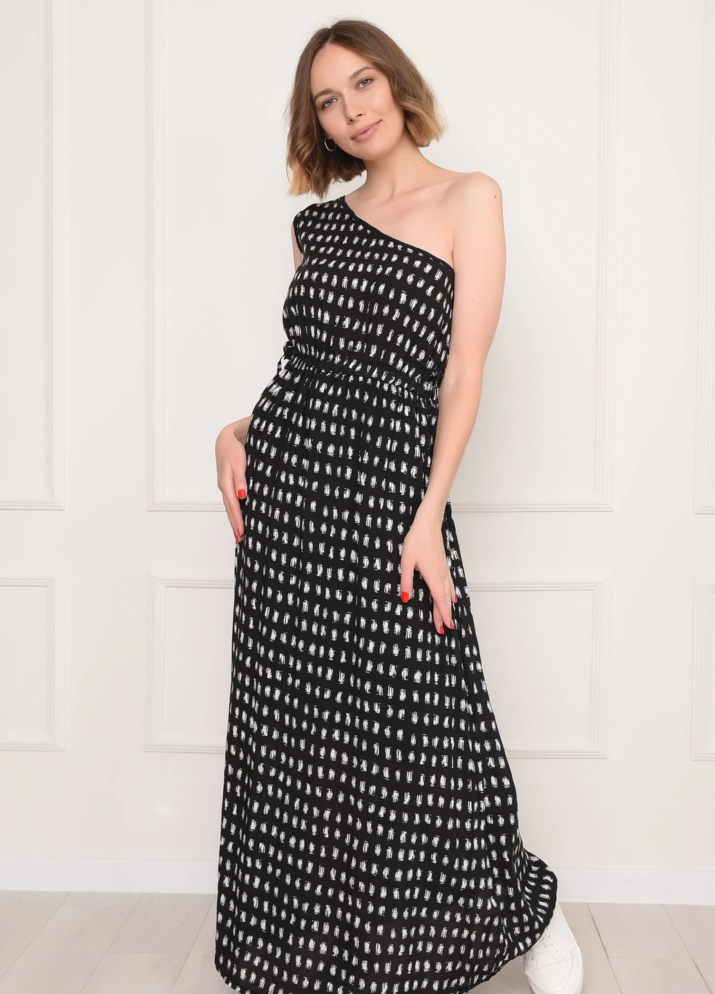 Черное кэжуал платье Let's Shop однотонное