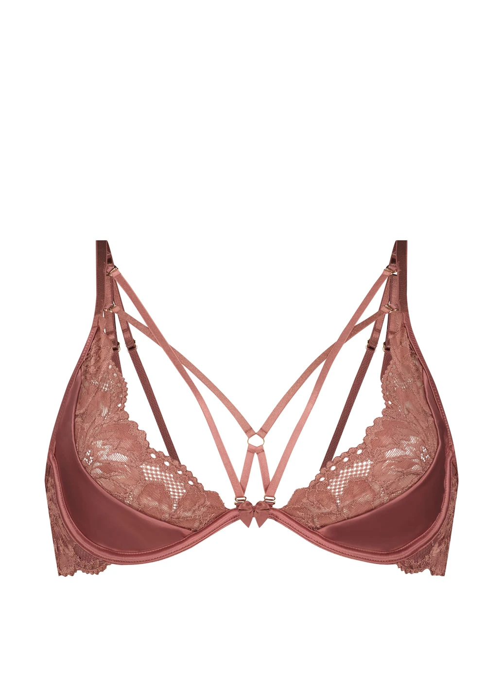 Розово-коричневый бюстгальтер Hunkemoller с косточками полиамид, кружево