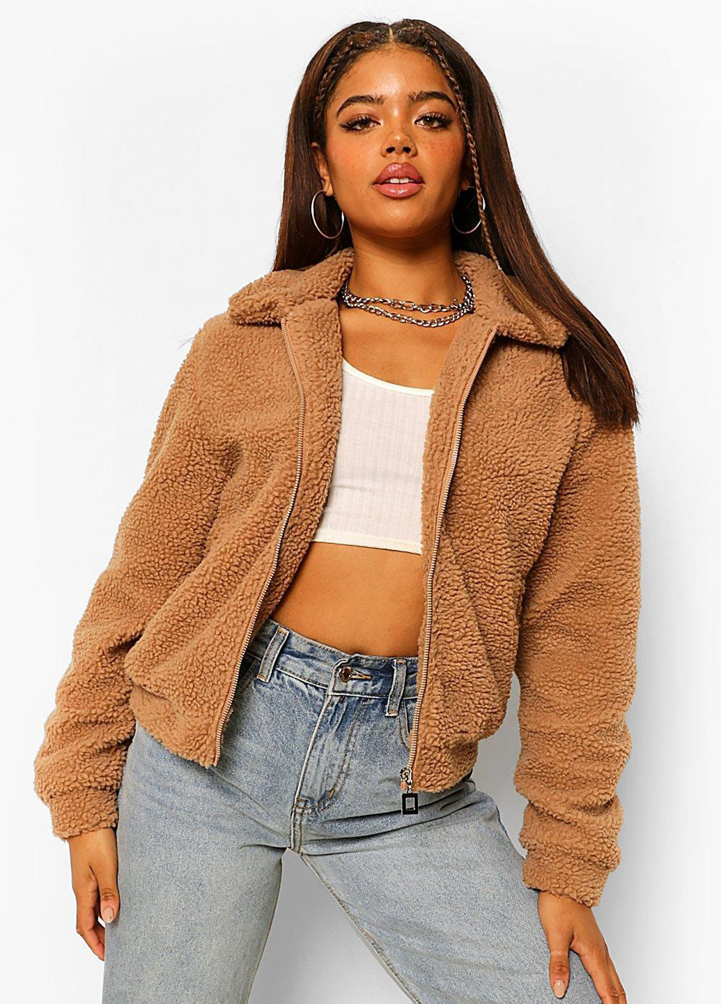 Светло-коричневая демисезонная куртка Boohoo