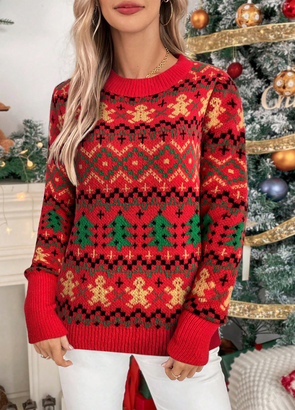 Комбінований зимовий джемпер джемпер SHEIN