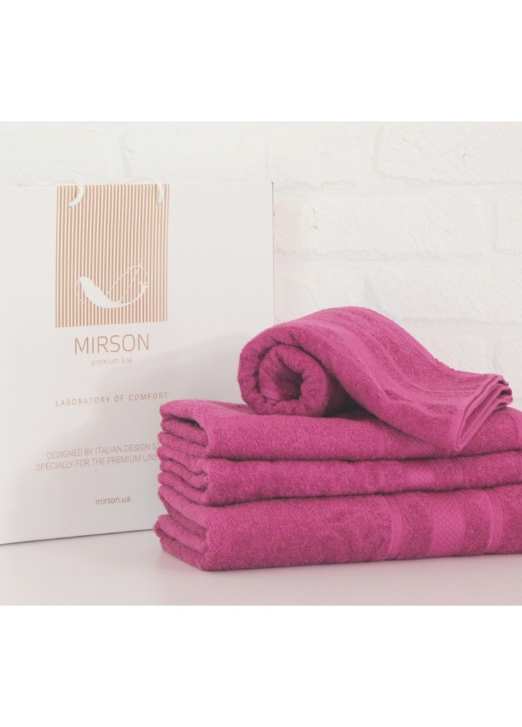 Mirson полотенце набор банных №5081 elite softness plum 40х70, 50х90, 70х140, (2200003975734) малиновый производство - Украина