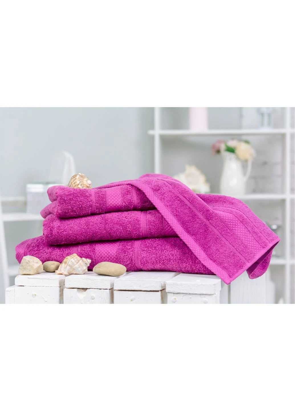 Рушник набір банних №5081 Elite SoftNess Plum 40х70, 50х90, 70х140, (2200003975734) Mirson малиновий