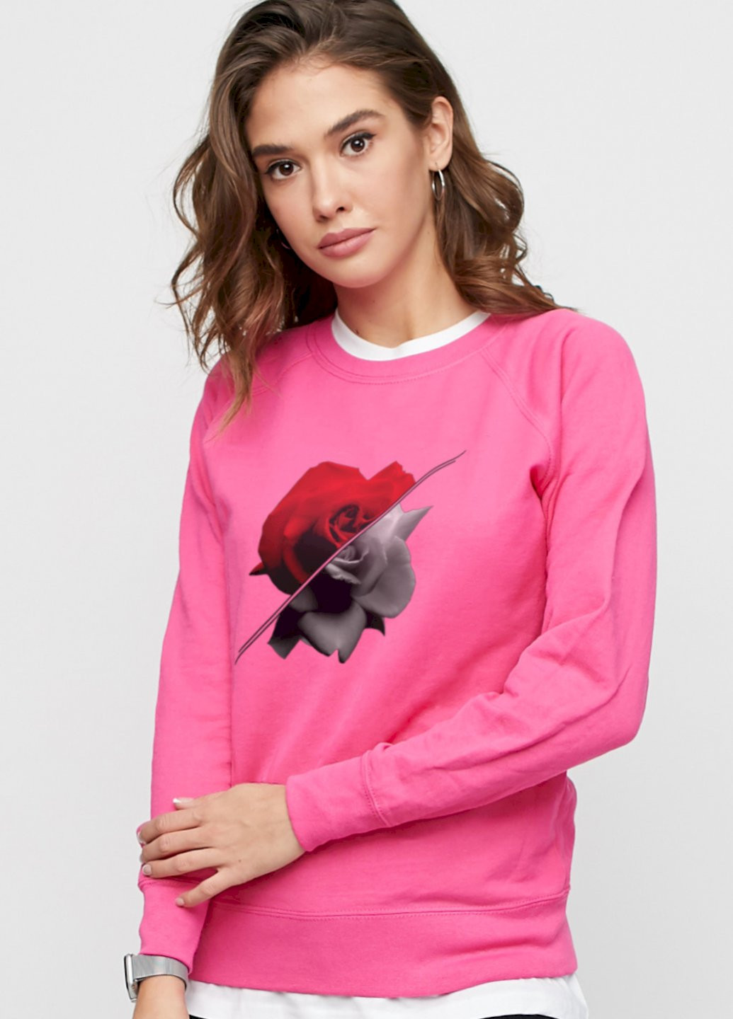 Розовый свитшот женский /no flis/ YAPPI рисунок (251374855)