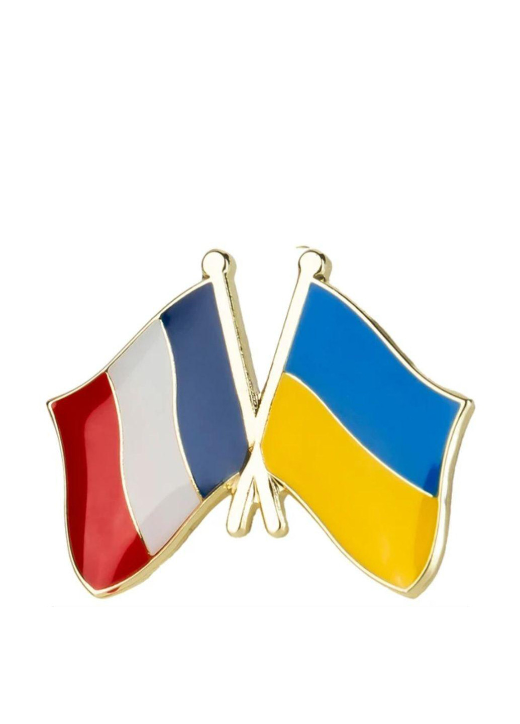 Подвійний значок-пін Україна - Франція, 25х19 мм No Brand (300817781)
