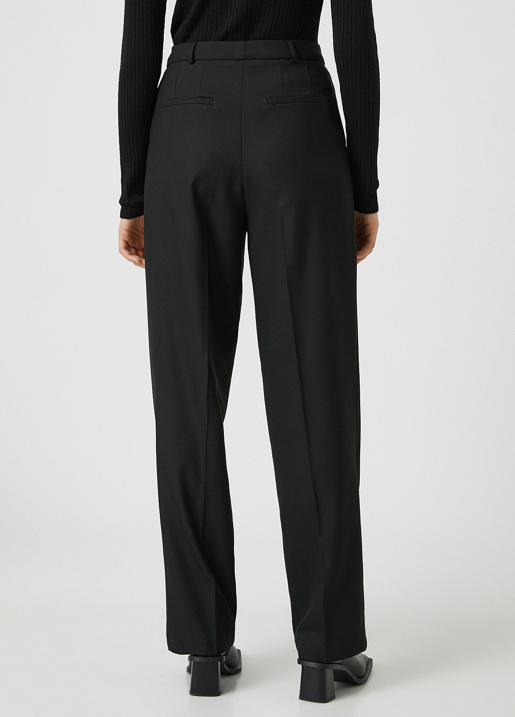 Черные классические, кэжуал демисезонные прямые брюки KOTON