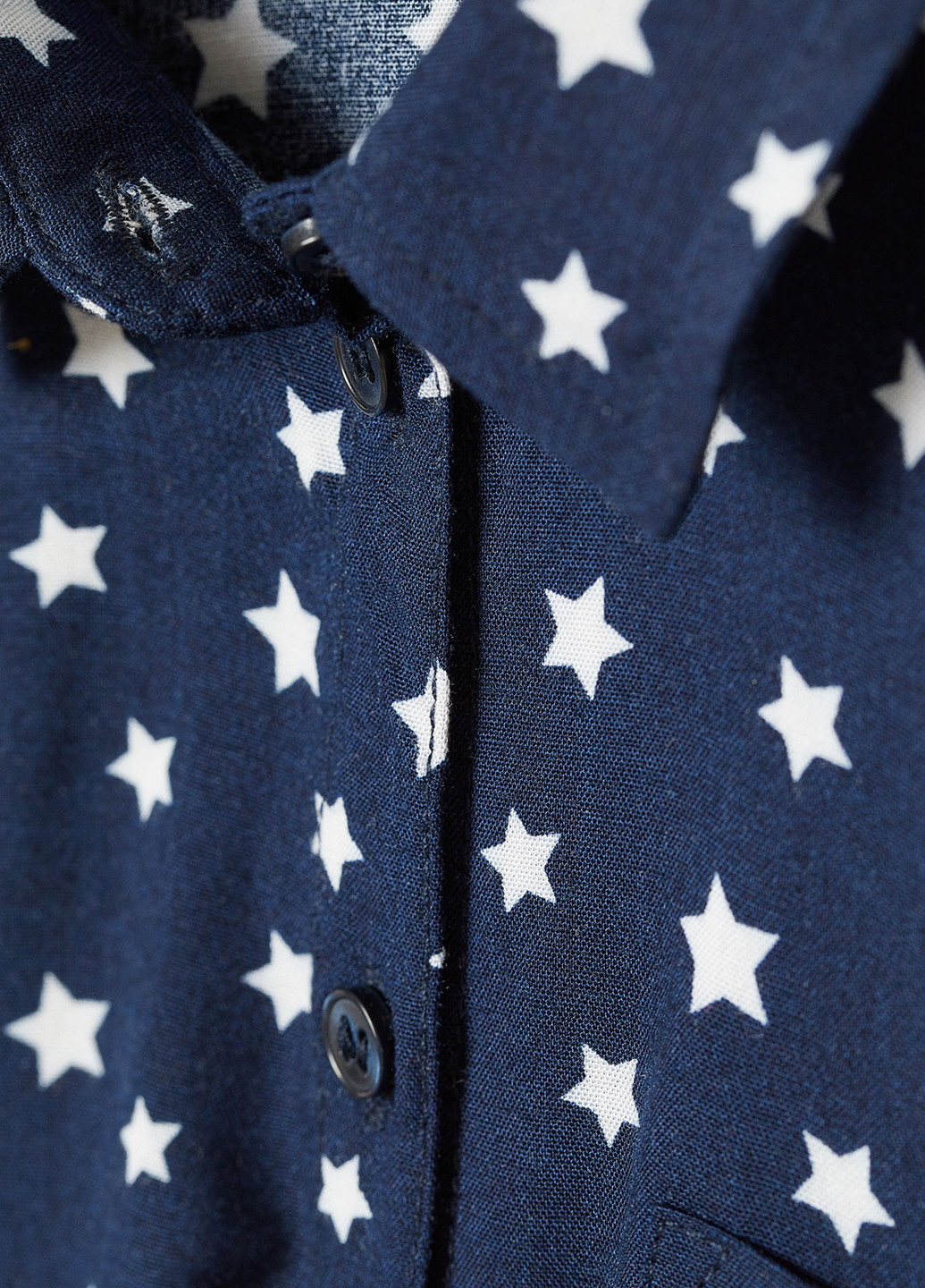Темно-синяя с звездным узором блузка H&M демисезонная