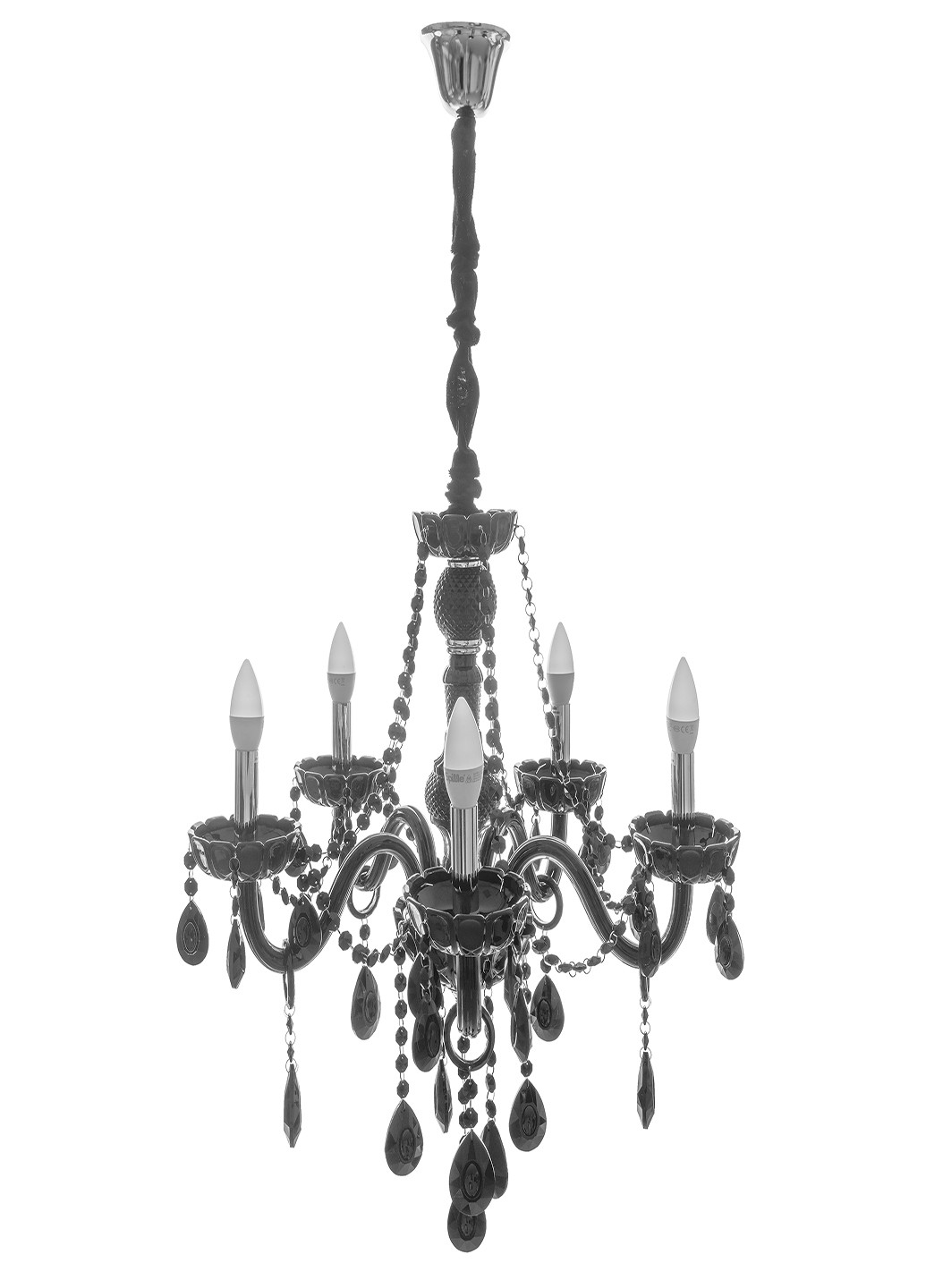 Люстра свічка підвісна кришталева класична BCL-685S/5 E14 BK Brille (251290902)