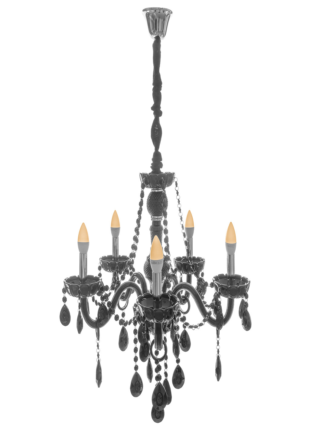 Люстра свічка підвісна кришталева класична BCL-685S/5 E14 BK Brille (251290902)