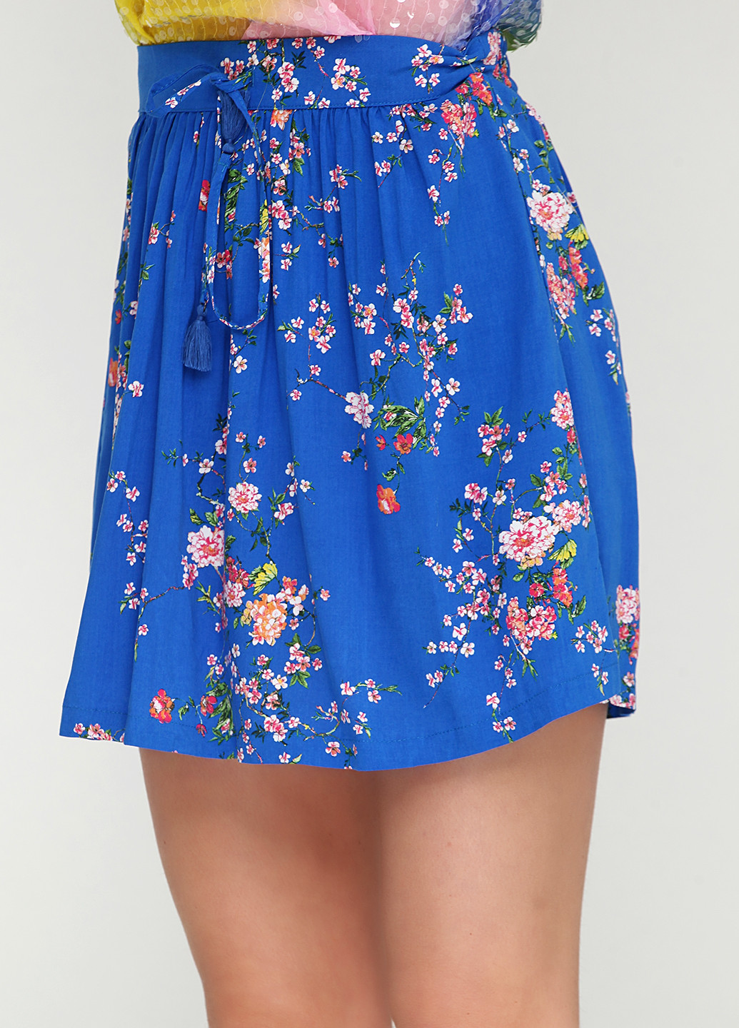 Синяя кэжуал цветочной расцветки юбка Pimkie мини