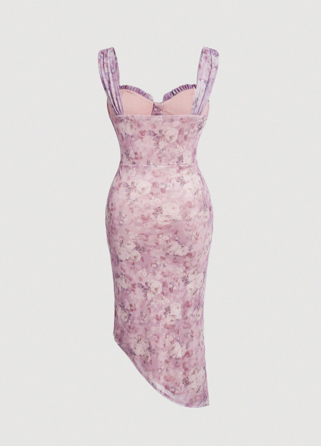 Рожево-лілова кежуал сукня силуетна SHEIN троянди