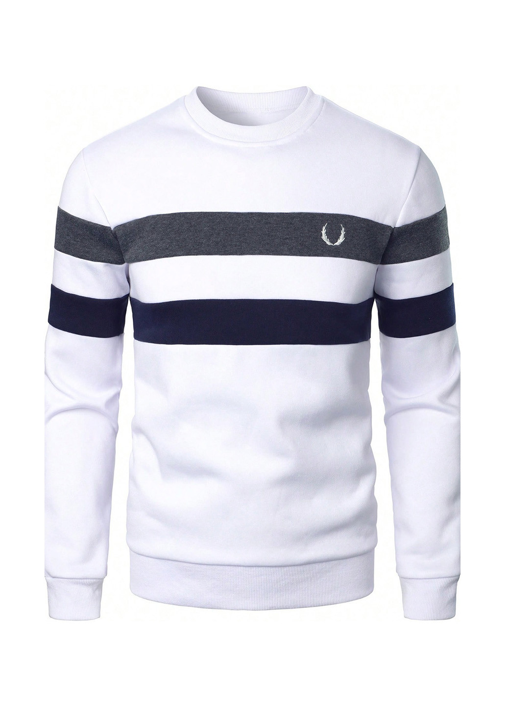 Белый свитшот Manfinity полоска вышивка (364099706)