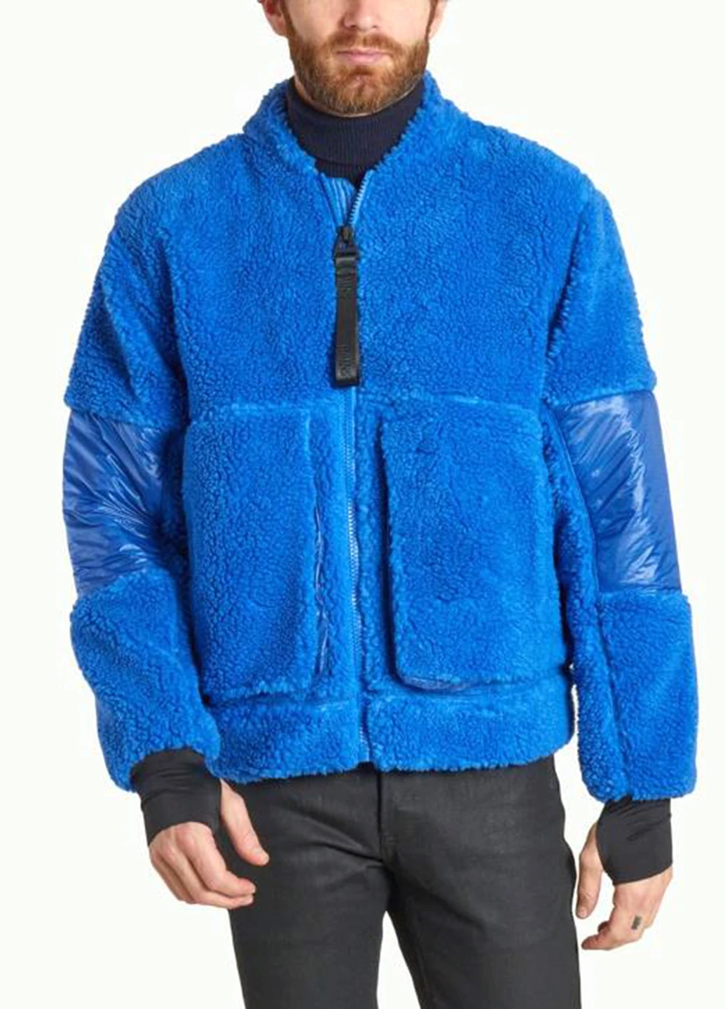 Синяя демисезонная куртка 18450-13 Rains Kofu Fleece Bomber Jacket T1