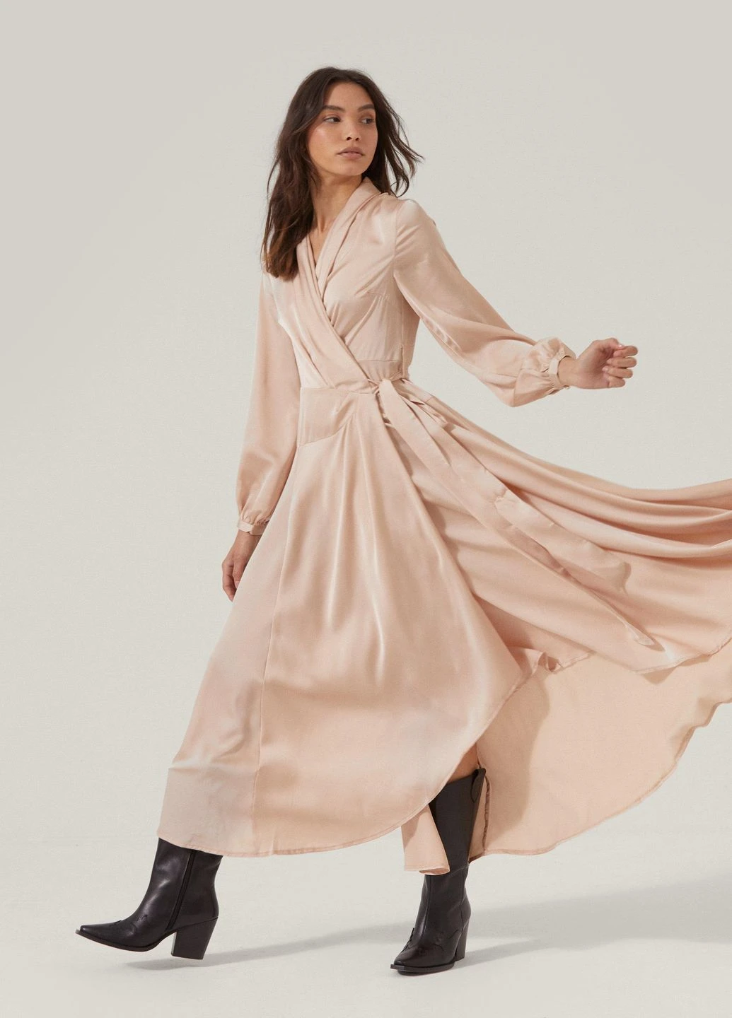 Бежева кежуал плаття, сукня Nasty Gal однотонна