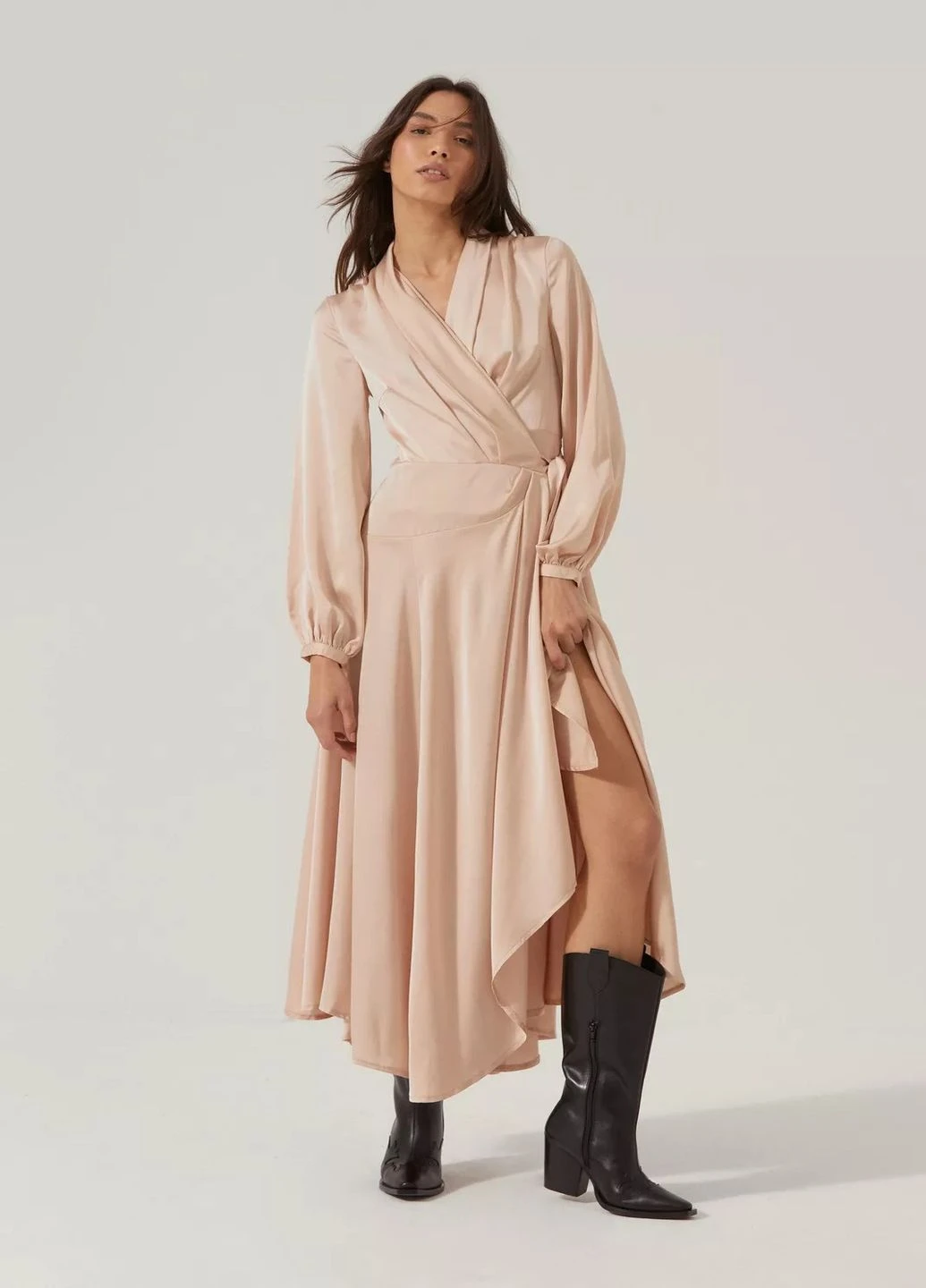 Бежева кежуал плаття, сукня Nasty Gal однотонна