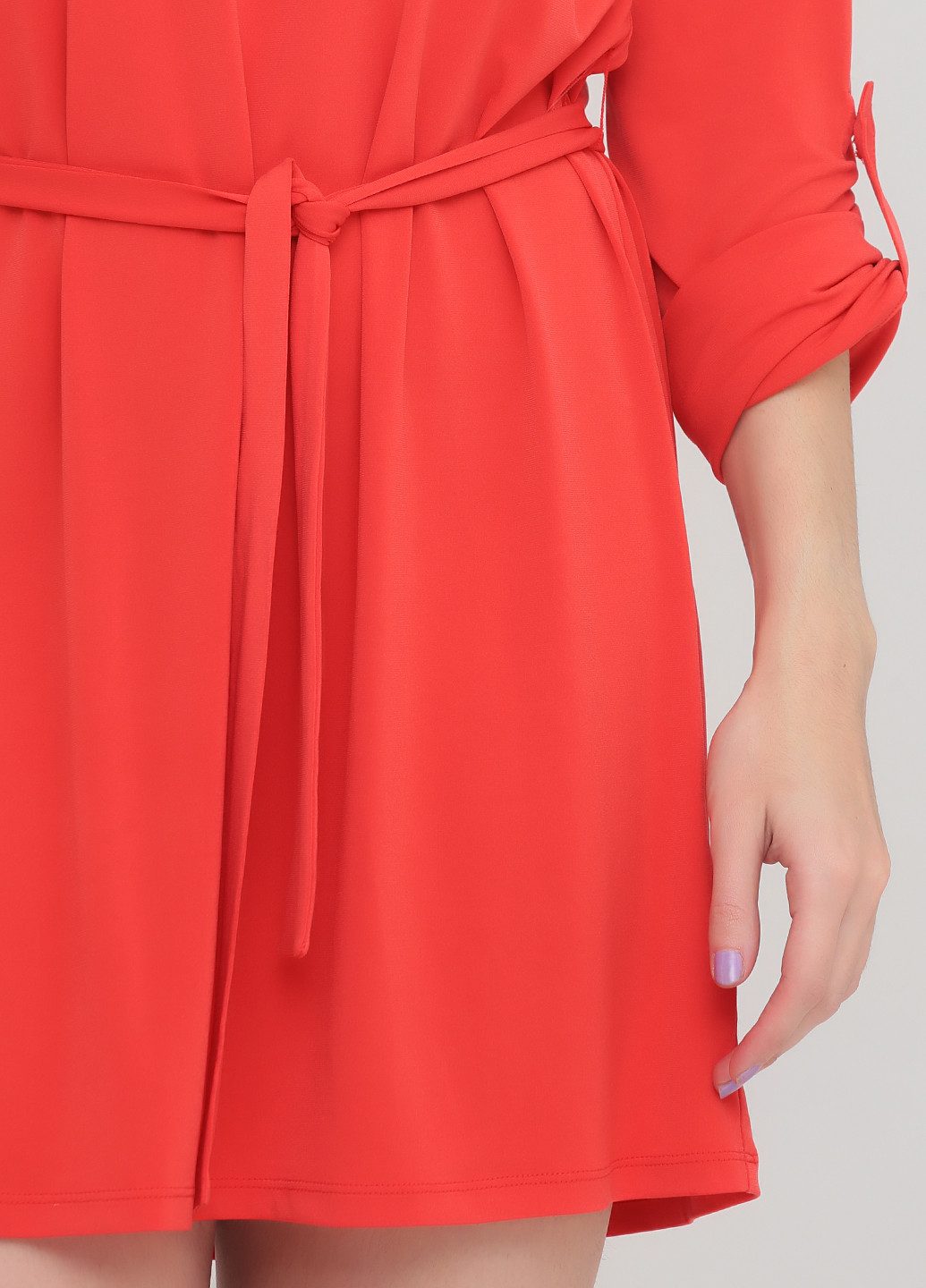 Красное кэжуал платье Michael Kors однотонное