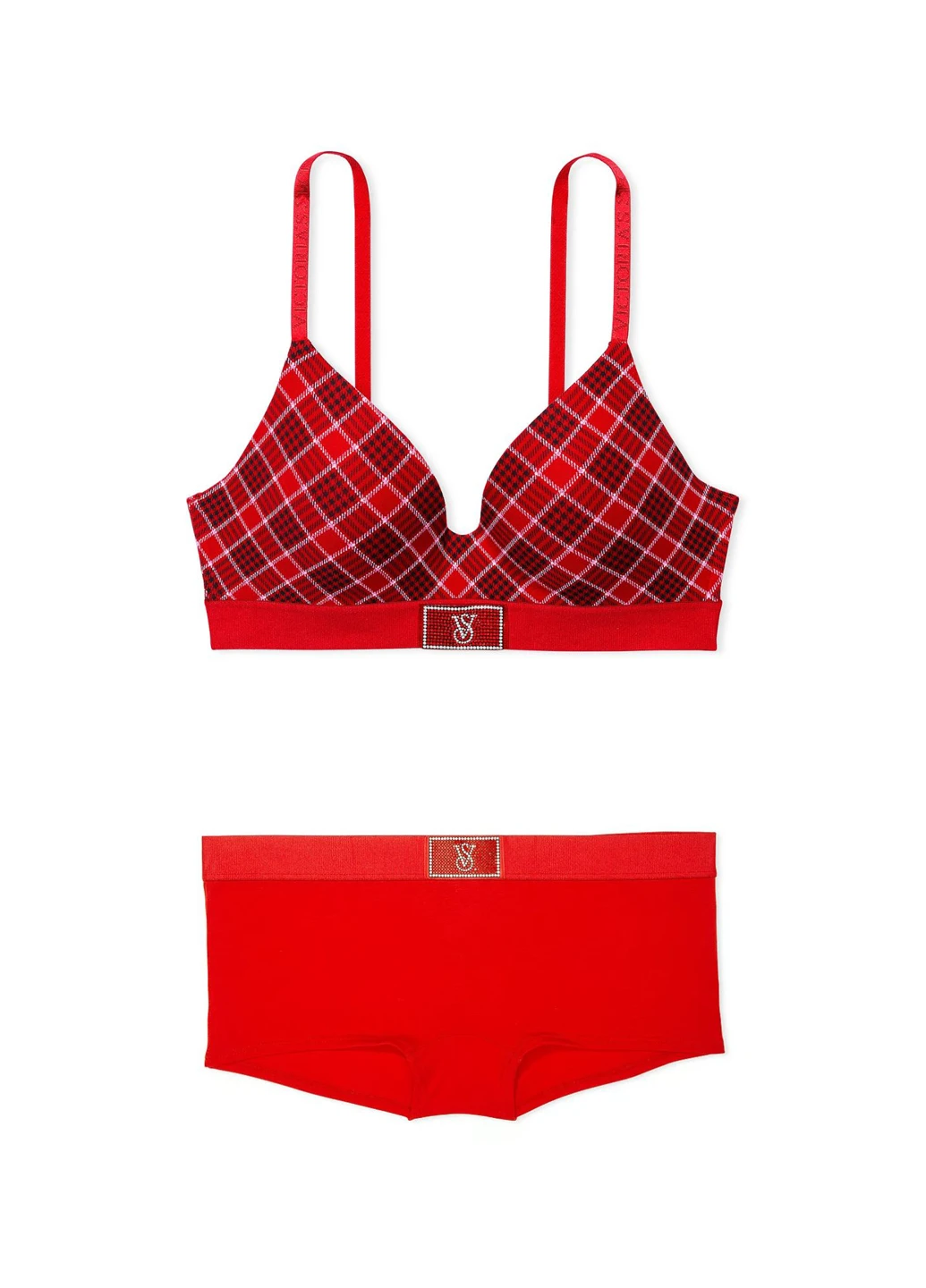 Красный демисезонный комплект (бюстгальтер, трусики) Victoria's Secret