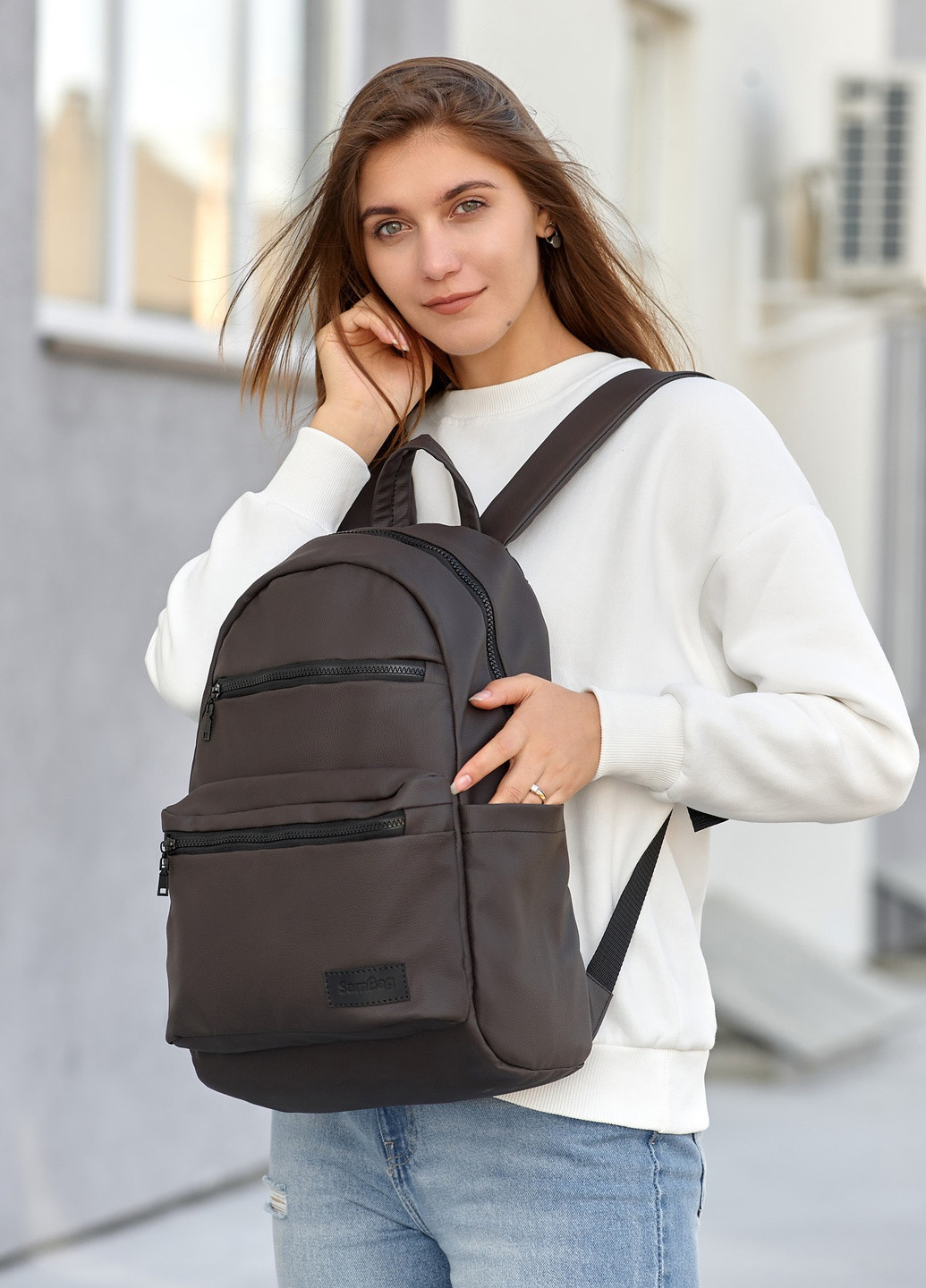 Жіночий рюкзак Zard темно-коричневий Sambag (255456511)