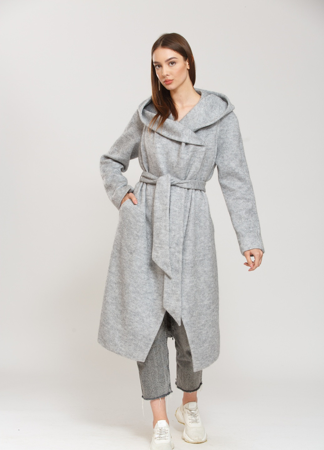 Светло-серое демисезонное Пальто (Quarante) Светло-серый Donna Bacconi